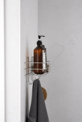 Krom Yapışkanlı Şampuanlık 30 cm Askılı Banyo Duş Rafı Organizer TŞK-01 - 5