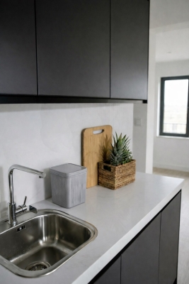 Lines Çöp Kovası Mutfak Banyo Tezgah Üstü Taşıma Kulplu Çöp Kovası 5 Llitre Gri 3068 - 7