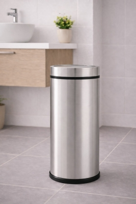 Modern Banyo Seti 8 Lt Döner Kapaklı Çöp Kovası + Tuvalet Fırçası WC Seti - 8
