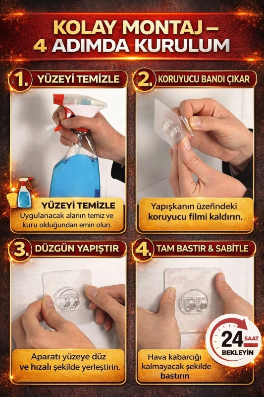 SAS Hausgerate 2 Katlı Yapışkanlı Banyo Rafı – Delmeden Duş Şampuanlık, Siyah Metal Köşe Raf Tş-02 - 8