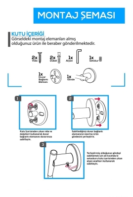 Ömür Boyu Paslanmaz Kare Havluluk Siyah Havlu Askısı - 2