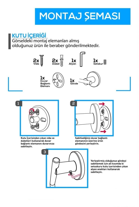 Ömür Boyu Paslanmaz Kare Havluluk Siyah Havlu Askısı - 2