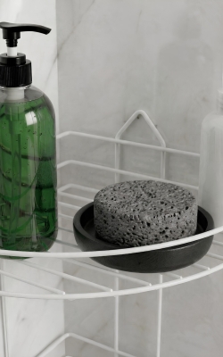 Banyo Köşe Rafı Askılı Duş Organizeri ve Şampuanlık 2 Katlı Beyaz EK-02 - 4