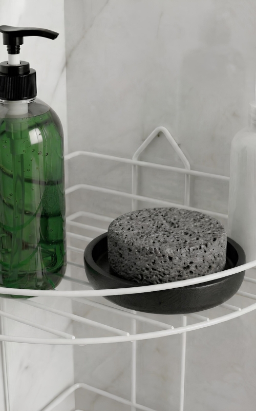 Banyo Köşe Rafı Askılı Duş Organizeri ve Şampuanlık 2 Katlı Beyaz EK-02 - 4