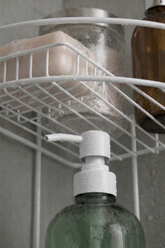 Paslanmaz Beyaz Yapışkanlı Banyo Köşeliği Düzenleyici, Şampuanlık, Duş Rafı 2 Katlı EK-02 - 3