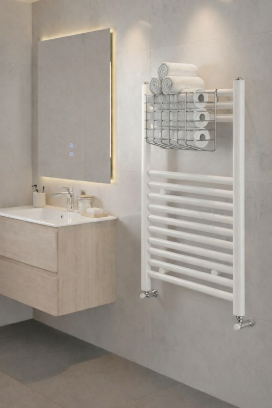 Petek Üstü Çok Amaçlı Banyo Rafı – Metal Havluluk & Düzenleyici Sepet 1 Adet Krom - 1