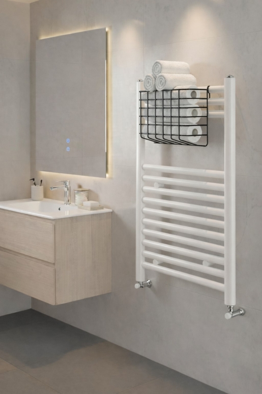 Petek Üstü Çok Amaçlı Banyo Rafı – Metal Havluluk & Düzenleyici Sepet 1 Adet Siyah - 1