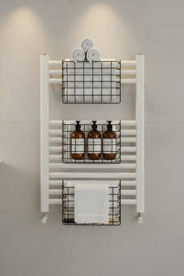 Petek Üstü Çok Amaçlı Banyo Rafı – Metal Havluluk & Düzenleyici Sepet 1 Adet Siyah - 3