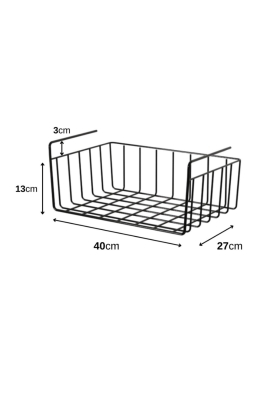 Petek Üstü Çok Amaçlı Banyo Rafı – Metal Havluluk & Düzenleyici Sepet 1 Adet Siyah - 9