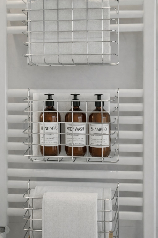 Petek Üstü Çok Amaçlı Banyo Rafı – Metal Havluluk & Düzenleyici Sepet 3 Adet Krom PAN - 5