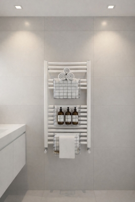Petek Üstü Çok Amaçlı Banyo Rafı – Metal Havluluk & Düzenleyici Sepet 3 Adet Krom PAN - 6
