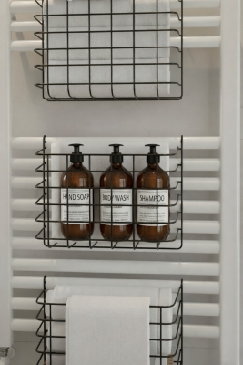 Petek Üstü Çok Amaçlı Banyo Rafı – Metal Havluluk & Düzenleyici Sepet 3 Adet Siyah PAN - 5
