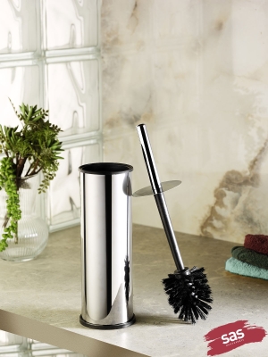 Krom 2 Parça Banyo Seti - 5LT Pedallı Banyo Çöp Kovası, Tuvalet/WC, Klozet Fırçası Seti - 3