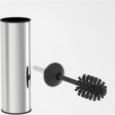 Krom 2 Parça Banyo Seti - 5LT Pedallı Banyo Çöp Kovası, Tuvalet/WC, Klozet Fırçası Seti - 8