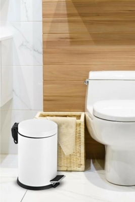 Beyaz 3 Lt Pedallı Banyo, Tuvalet, Balkon ve Mutfak Çöp Kovası - 4