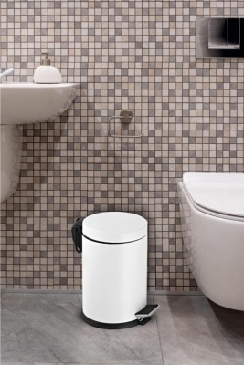 Beyaz 3 Lt Pedallı Banyo, Tuvalet, Balkon ve Mutfak Çöp Kovası - 5