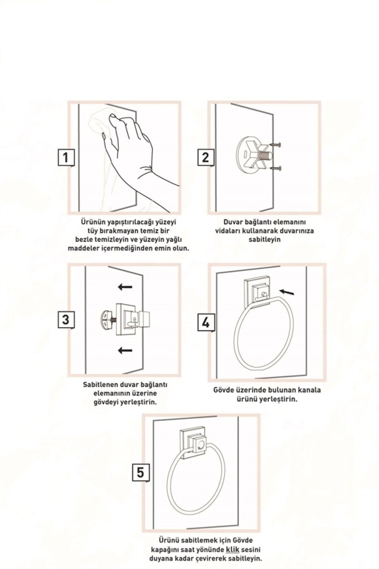 Delmeye Son Yapışkanlı Banyo Mutfak Krom Havluluk Askısı - 4