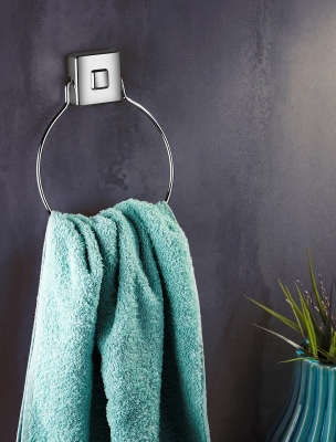 Delmeye Son Yapışkanlı Banyo Mutfak Krom Havluluk Askısı - Sas Haus