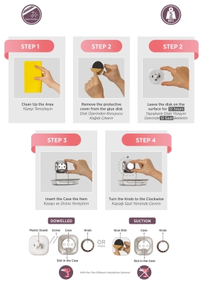 Krom Katı Sabunluk Delmeye Son, Yapışkanlı Düzenleyici - 4