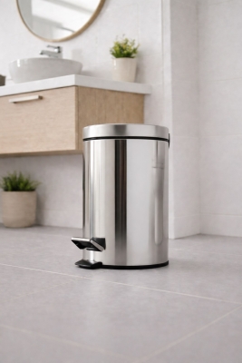 Krom 3 Lt Pedallı Banyo, Mutfak, Tuvalet Çöp Kovası - 3