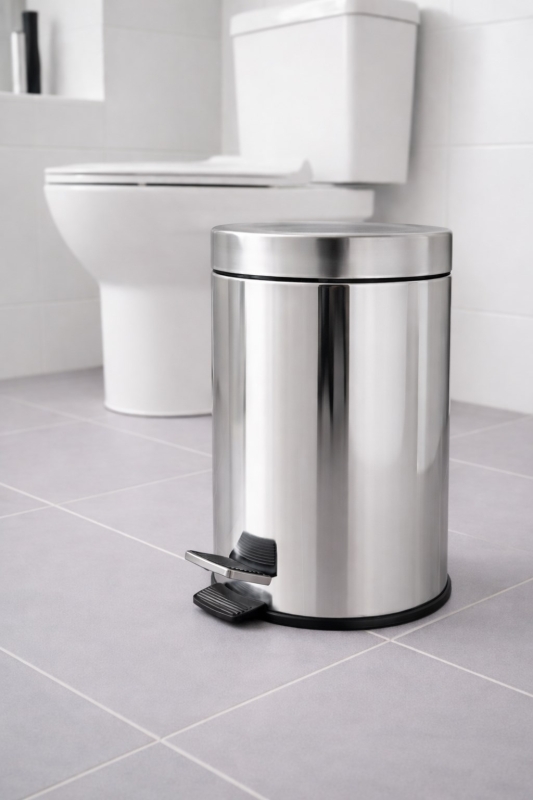 Krom 3 Lt Pedallı Banyo, Mutfak, Tuvalet Çöp Kovası - 8