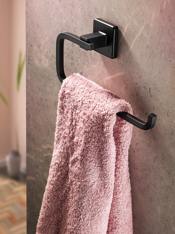 Ömür Boyu Paslanmaz Siyah Solo Havluluk Ve Havlu Askılığı - 1