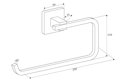 Ömür Boyu Paslanmaz Siyah Solo Havluluk Ve Havlu Askılığı - 6