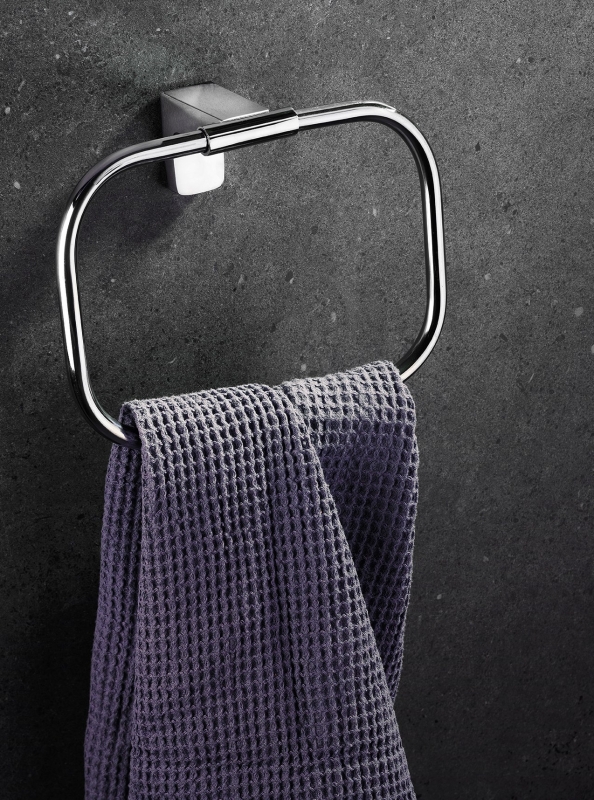 Ömür Boyu Paslanmaz Yuvarlak Havluluk Krom Duvara Monteli Havlu Askısı - 1