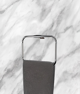 Ömür Boyu Paslanmaz Yuvarlak Havluluk Krom Duvara Monteli Havlu Askısı - 2