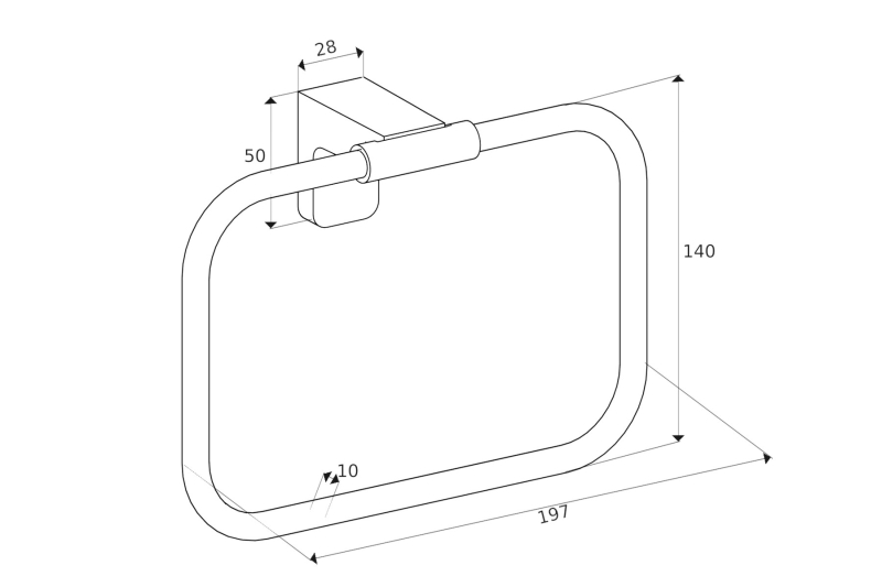Ömür Boyu Paslanmaz Yuvarlak Havluluk Krom Duvara Monteli Havlu Askısı - 4