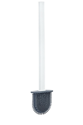 Beyaz Silikon Banyo, Tuvalet, Klozet Temizleme Fırçası ve Tutucu Set - 7