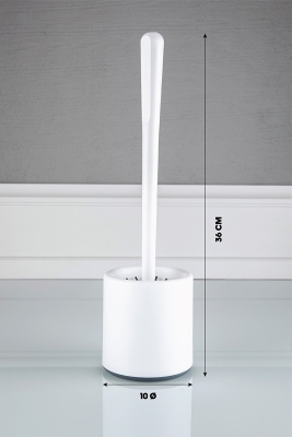Beyaz Oval Silikon WC, Tuvalet, Banyo Fırçası, Klozet Fırçası - 1