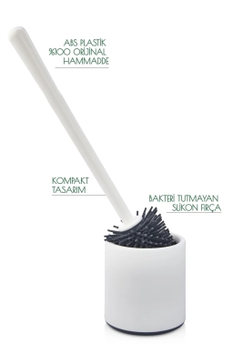 Beyaz Oval Silikon WC, Tuvalet, Banyo Fırçası, Klozet Fırçası - 4