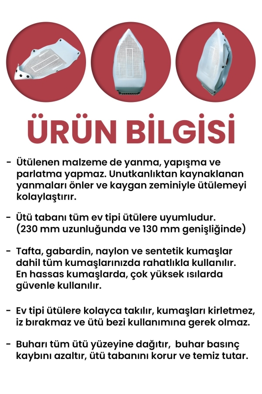 Teflon Ütü Altlığı Yanmaz Yapışmaz Parlatmaz Ütü Tabanı Ütü Altlığı - 7
