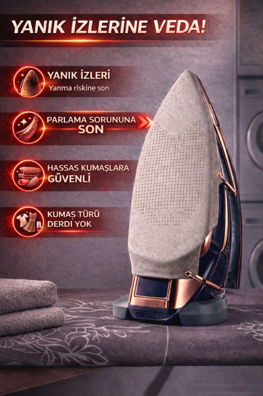 Teflon Ütü Altlığı Yanmaz Parlama Önleyici Ütü Koruma Aparatı Kaygan Taban Tüm Ütülerle Uyumlu - 2