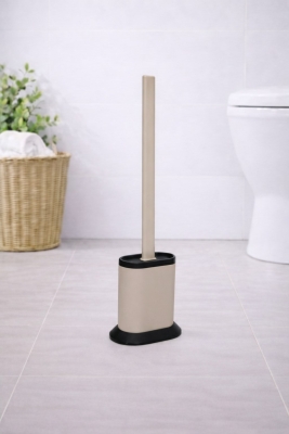 Silikon Tuvalet Fırçası Pratik Silikon Wc Klozet Fırçası Bej S-210 - 5