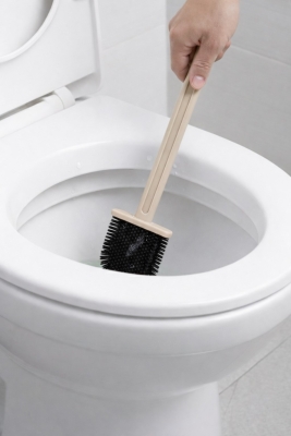Silikon Tuvalet Fırçası Pratik Silikon Wc Klozet Fırçası Bej S-210 - 7