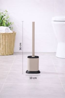 Silikon Tuvalet Fırçası Pratik Silikon Wc Klozet Fırçası Bej S-210 - 8