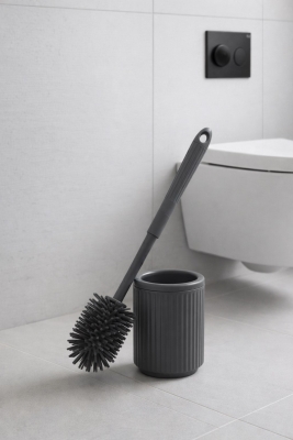Silikon Tuvalet Fırçası Pratik Silikon Wc Klozet Fırçası Gri 3025 - 5