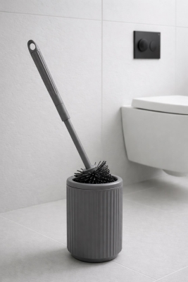 Silikon Tuvalet Fırçası Pratik Silikon Wc Klozet Fırçası Gri 3025 - 6