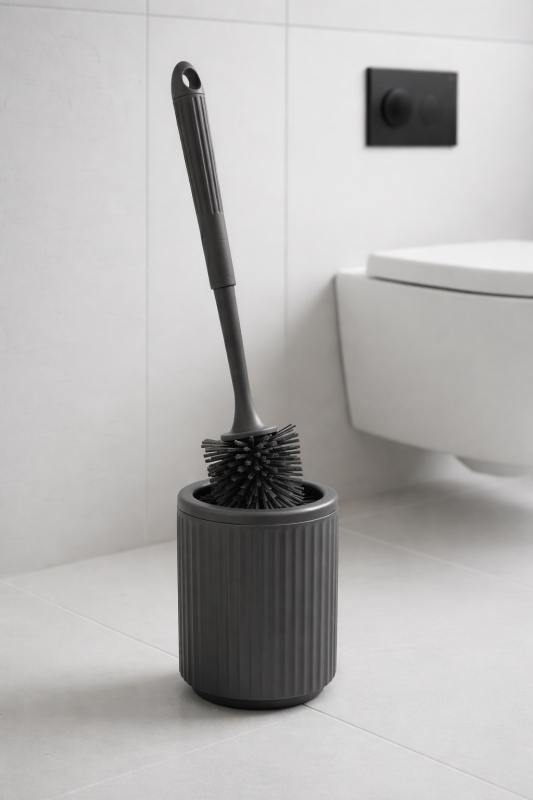 Silikon Tuvalet Fırçası Pratik Silikon Wc Klozet Fırçası Gri 3025 - 7