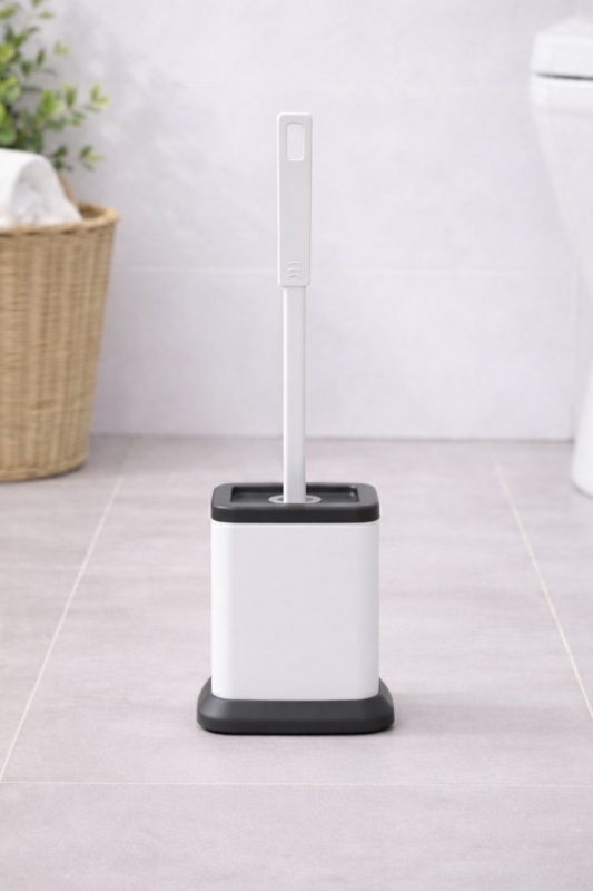 Silikon Tuvalet Fırçası Pratik Silikon Wc Klozet Fırçası Kare Beyaz S-220 - 4