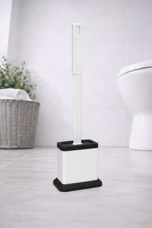 Silikon Tuvalet Fırçası Pratik Silikon Wc Klozet Fırçası Kare Beyaz S-220 - 5