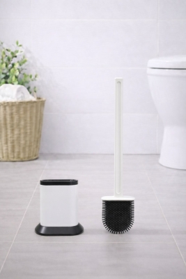 Silikon Tuvalet Fırçası Pratik Silikon Wc Klozet Fırçası Kare Beyaz S-220 - 7