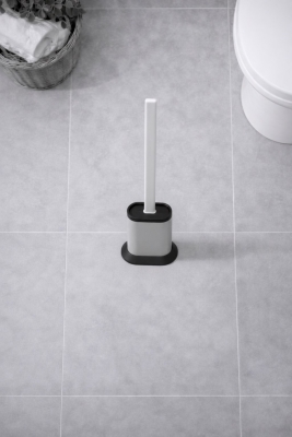 Silikon Tuvalet Fırçası Pratik Silikon Wc Klozet Fırçası Oval Gri S-210 - 3