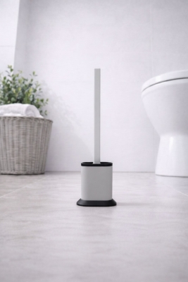 Silikon Tuvalet Fırçası Pratik Silikon Wc Klozet Fırçası Oval Gri S-210 - 5