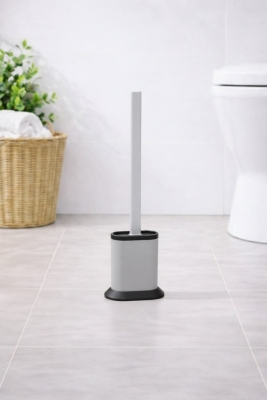 Silikon Tuvalet Fırçası Pratik Silikon Wc Klozet Fırçası Oval Gri S-210 - Sas Haus