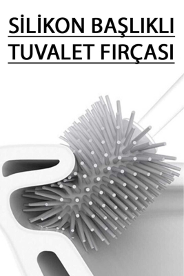 Siyah Silikon Tuvalet Fırçası Pratik Silikon WC, Klozet Fırçası - 3