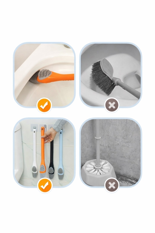 Silikon Tuvalet Klozet Detay Temizleme Ve İnce Detay Fırça 1 Adet - 8