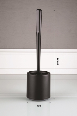 Silikon Wc Tuvalet Banyo Fırçası Klozet Fırçası Oval Siyah - 3